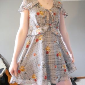 Black and white dress with flower pattern